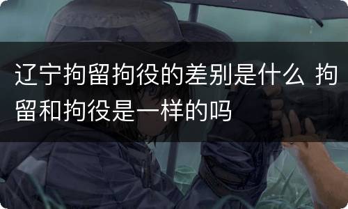 辽宁拘留拘役的差别是什么 拘留和拘役是一样的吗
