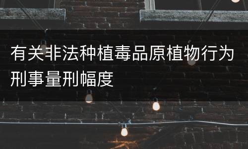 有关非法种植毒品原植物行为刑事量刑幅度