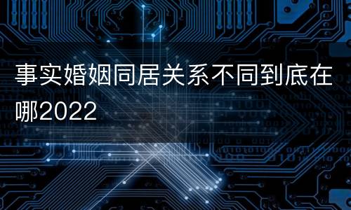 事实婚姻同居关系不同到底在哪2022