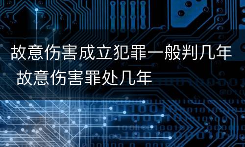 故意伤害成立犯罪一般判几年 故意伤害罪处几年