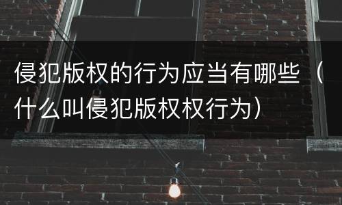 侵犯版权的行为应当有哪些（什么叫侵犯版权权行为）