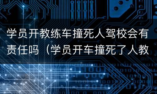 学员开教练车撞死人驾校会有责任吗（学员开车撞死了人教练负责任吗）