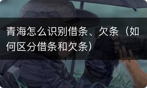 青海怎么识别借条、欠条（如何区分借条和欠条）