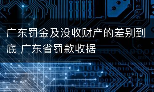 广东罚金及没收财产的差别到底 广东省罚款收据