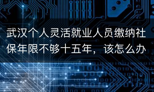 武汉个人灵活就业人员缴纳社保年限不够十五年，该怎么办