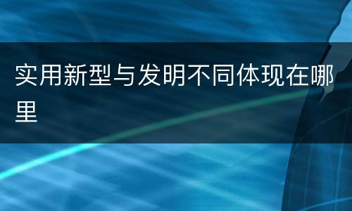 实用新型与发明不同体现在哪里