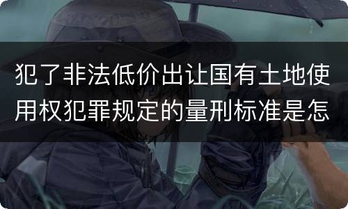 犯了非法低价出让国有土地使用权犯罪规定的量刑标准是怎样的