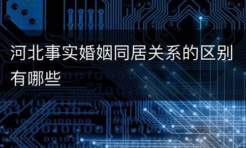 河北事实婚姻同居关系的区别有哪些