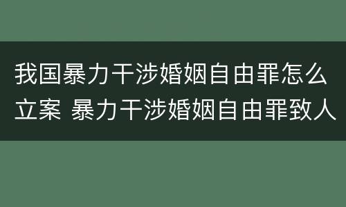 我国暴力干涉婚姻自由罪怎么立案 暴力干涉婚姻自由罪致人死亡定什么罪