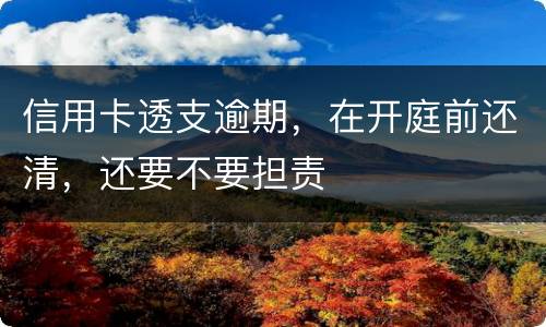 信用卡透支逾期，在开庭前还清，还要不要担责