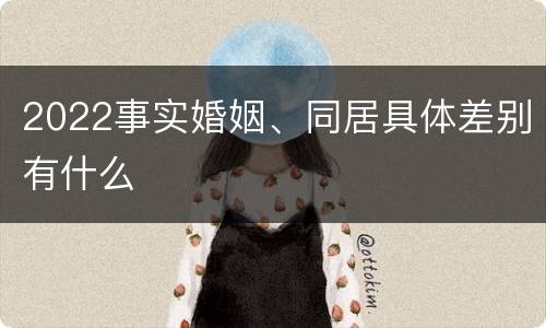 2022事实婚姻、同居具体差别有什么