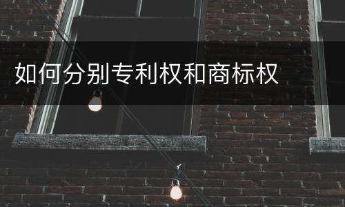 如何分别专利权和商标权