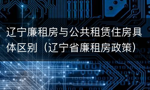 辽宁廉租房与公共租赁住房具体区别（辽宁省廉租房政策）
