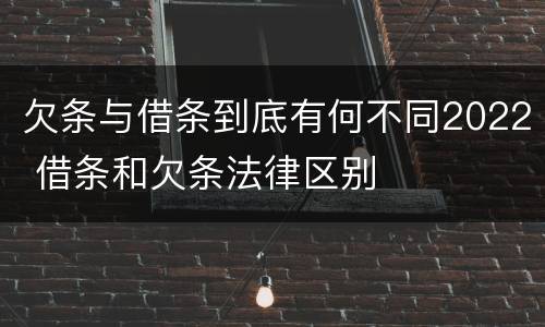 欠条与借条到底有何不同2022 借条和欠条法律区别