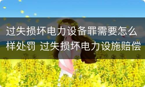 过失损坏电力设备罪需要怎么样处罚 过失损坏电力设施赔偿标准