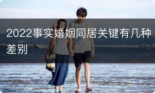 2022事实婚姻同居关键有几种差别