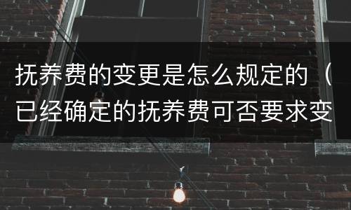 抚养费的变更是怎么规定的（已经确定的抚养费可否要求变更）