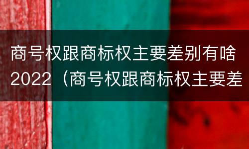 商号权跟商标权主要差别有啥2022（商号权跟商标权主要差别有啥2022年的）