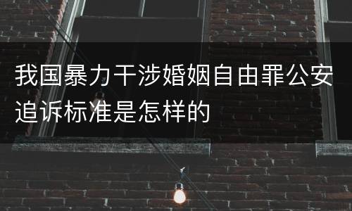 我国暴力干涉婚姻自由罪公安追诉标准是怎样的