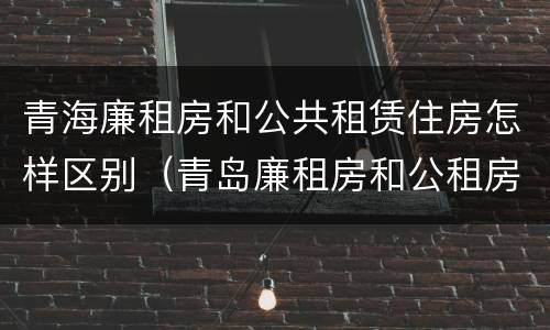 青海廉租房和公共租赁住房怎样区别（青岛廉租房和公租房的区别）