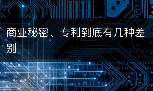 商业秘密、专利到底有几种差别