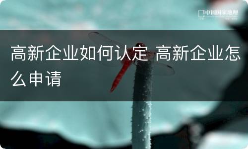 高新企业如何认定 高新企业怎么申请