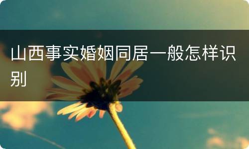 山西事实婚姻同居一般怎样识别