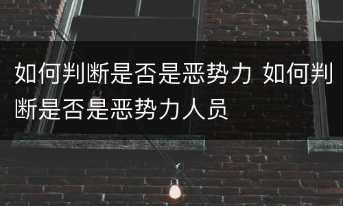 如何判断是否是恶势力 如何判断是否是恶势力人员