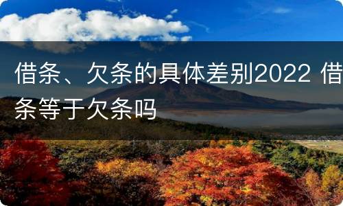 借条、欠条的具体差别2022 借条等于欠条吗