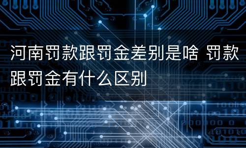 河南罚款跟罚金差别是啥 罚款跟罚金有什么区别