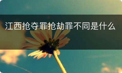 江西抢夺罪抢劫罪不同是什么