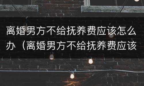 离婚男方不给抚养费应该怎么办（离婚男方不给抚养费应该怎么办呢）
