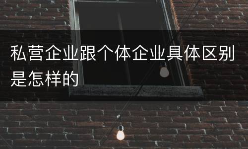 私营企业跟个体企业具体区别是怎样的