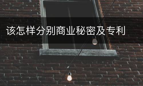 该怎样分别商业秘密及专利