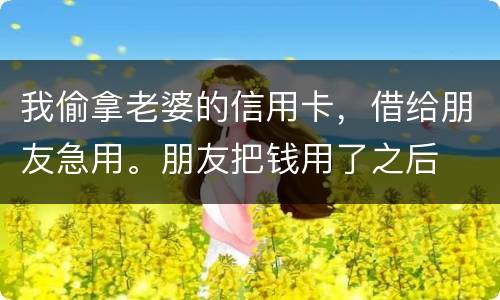 我偷拿老婆的信用卡，借给朋友急用。朋友把钱用了之后
