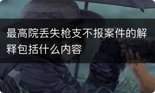 最高院丢失枪支不报案件的解释包括什么内容