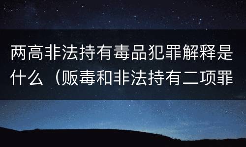 两高非法持有毒品犯罪解释是什么（贩毒和非法持有二项罪名吗）