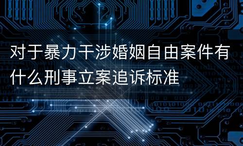 对于暴力干涉婚姻自由案件有什么刑事立案追诉标准