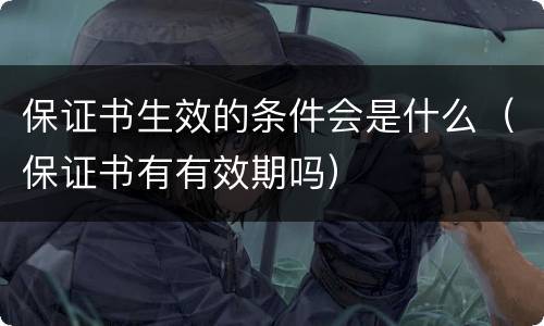 保证书生效的条件会是什么（保证书有有效期吗）