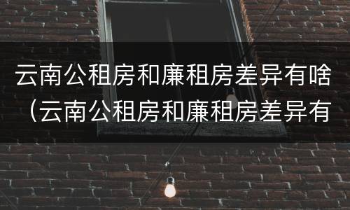 云南公租房和廉租房差异有啥（云南公租房和廉租房差异有啥影响）