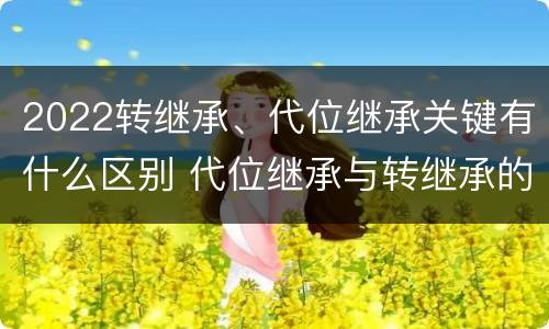 2022转继承、代位继承关键有什么区别 代位继承与转继承的区别与联系