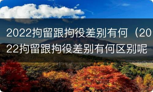 2022拘留跟拘役差别有何（2022拘留跟拘役差别有何区别呢）