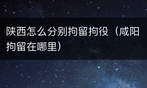 陕西怎么分别拘留拘役（咸阳拘留在哪里）