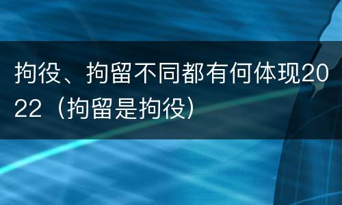 拘役、拘留不同都有何体现2022（拘留是拘役）