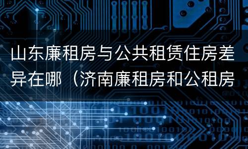 山东廉租房与公共租赁住房差异在哪（济南廉租房和公租房的区别）