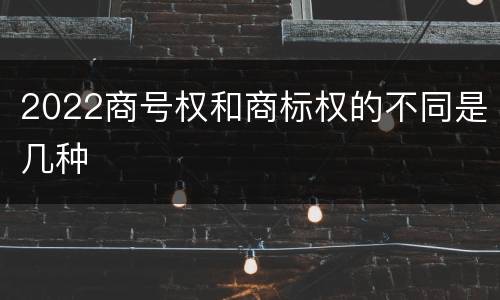 2022商号权和商标权的不同是几种