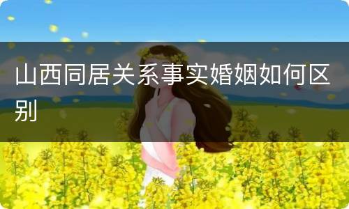 山西同居关系事实婚姻如何区别