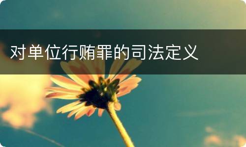 对单位行贿罪的司法定义
