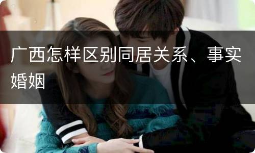 广西怎样区别同居关系、事实婚姻