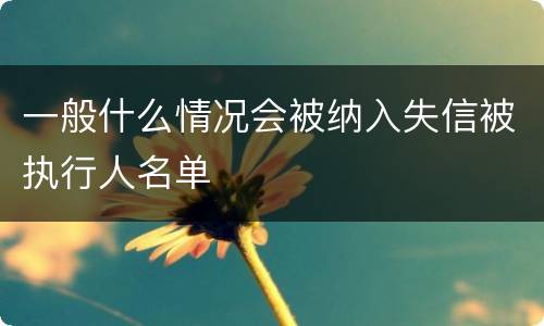 一般什么情况会被纳入失信被执行人名单